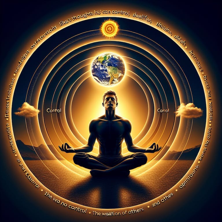 Funky Media AI generated image showing The Circle Of Control