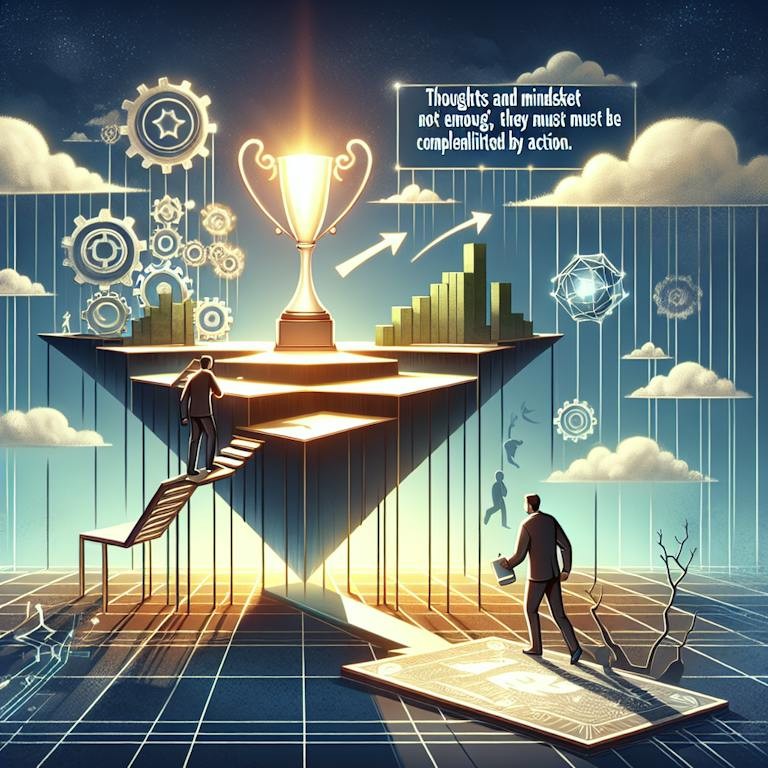 Funky Media AI generated image showing that action is needed as well as the right mindset