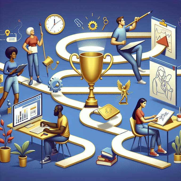 Funky Media AI generated image showing how setting goals is crucial for success