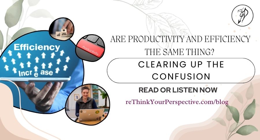 Blog banner for the blog about productivity vs efficiency